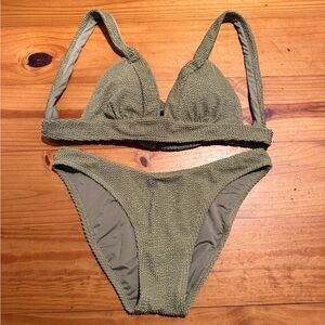 Olive Textured Bikini Set by Somerfield Swim